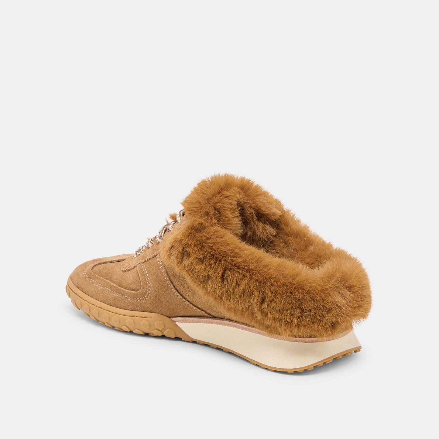 Izzey Plush Lt Brown Suede Sneakers