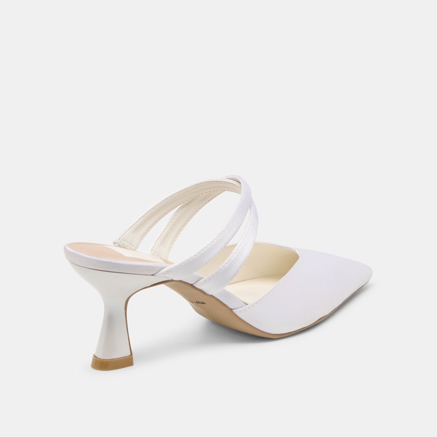 Linore True White Satin Heels