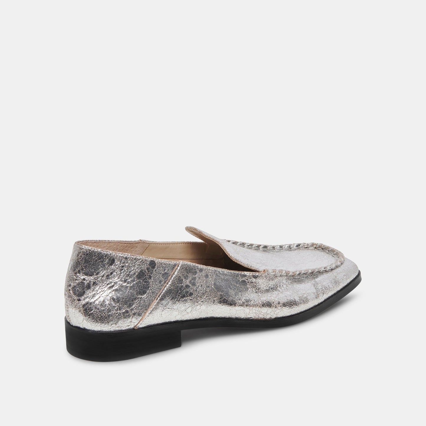 Beny Flats Silver Distressed Leather | Silver Leather Flats for Women
 – Dolce Vita