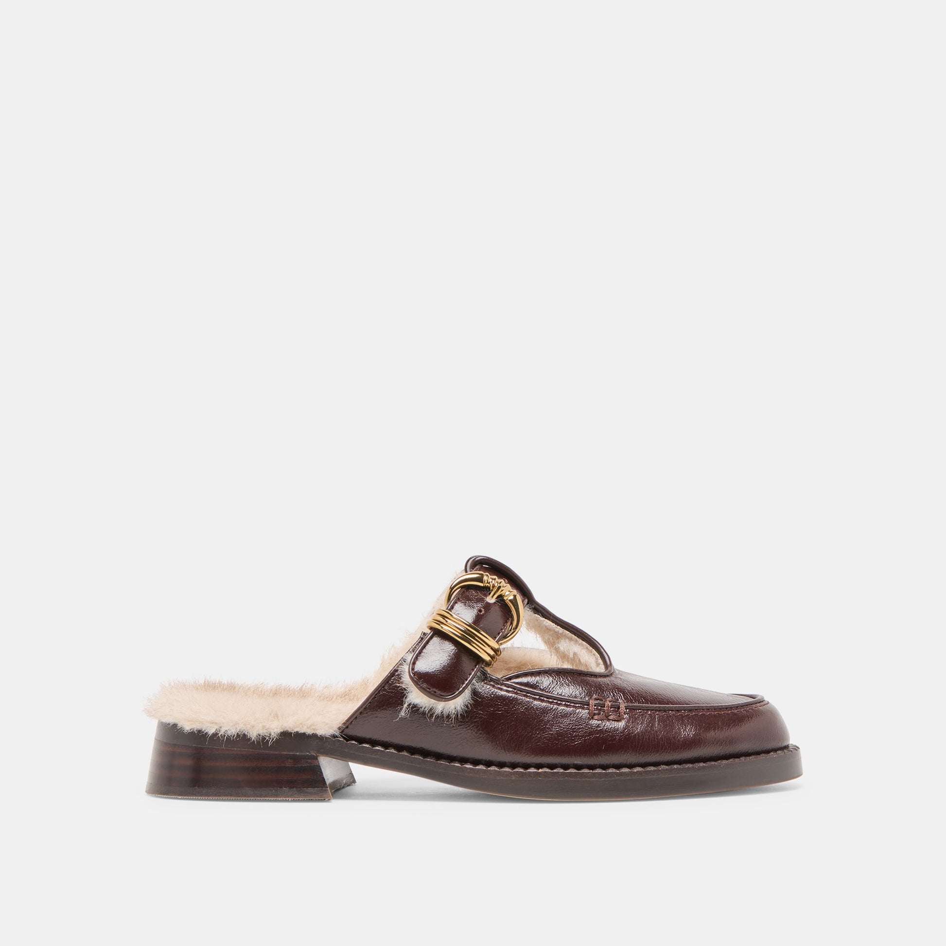 Harlah Plush Chocolate Leather Flats