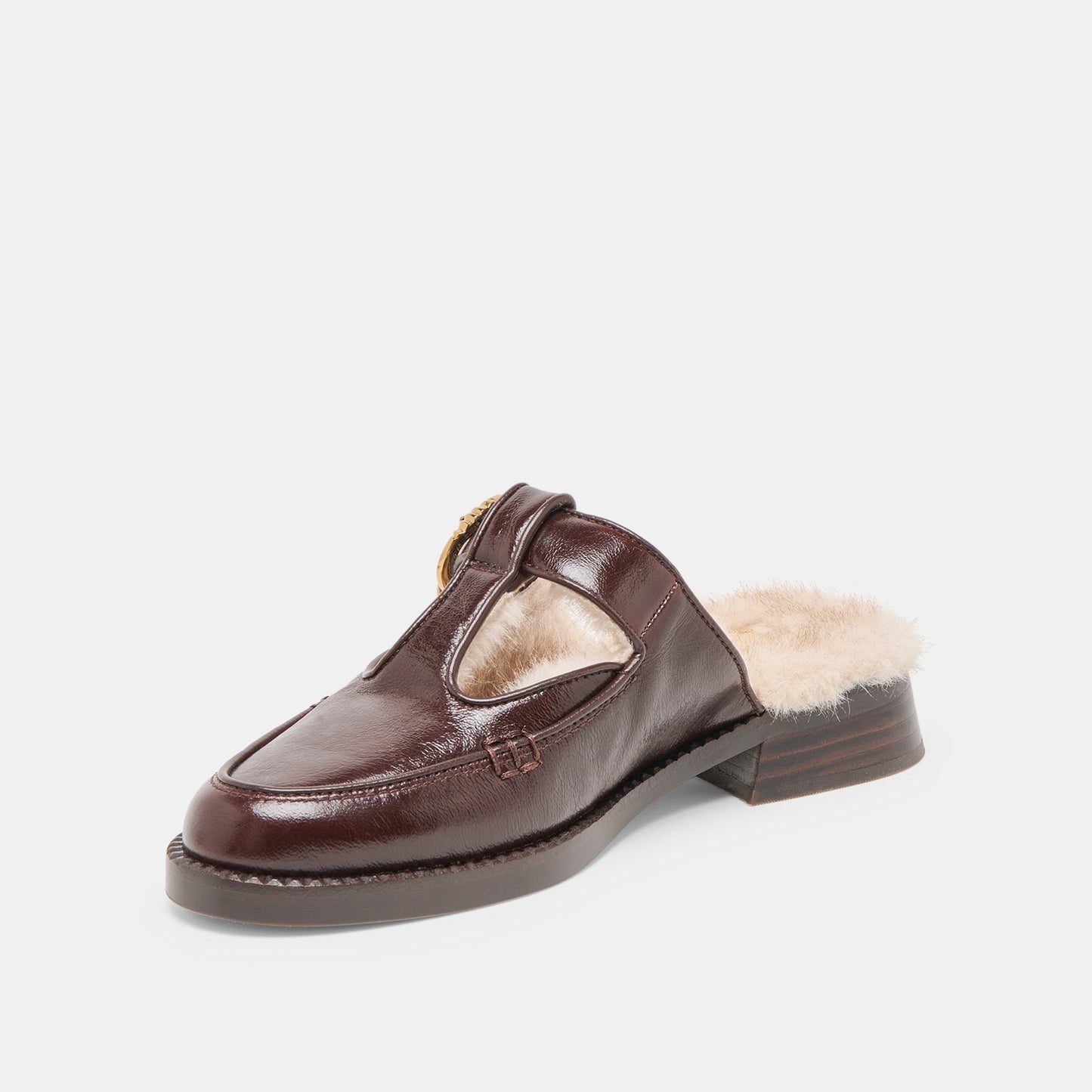 Harlah Plush Chocolate Leather Flats