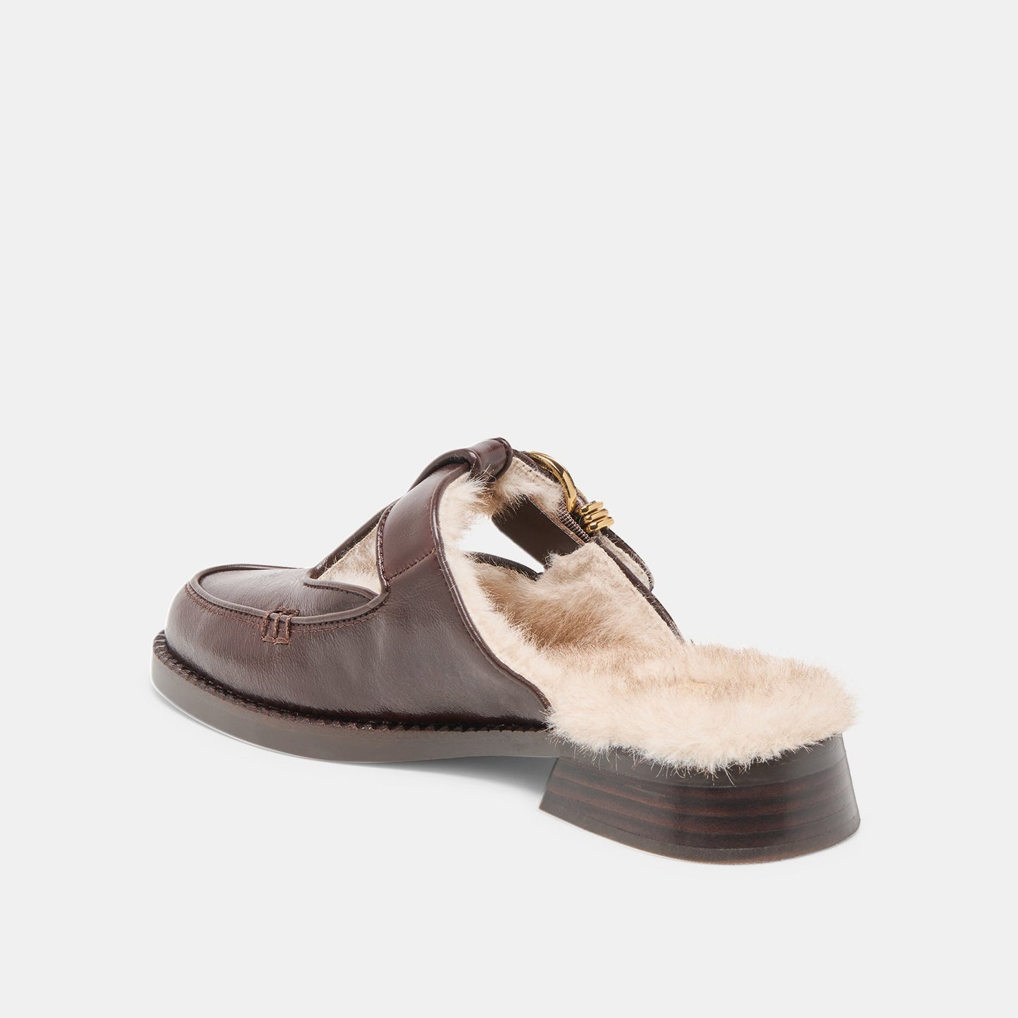 Harlah Plush Chocolate Leather Flats
