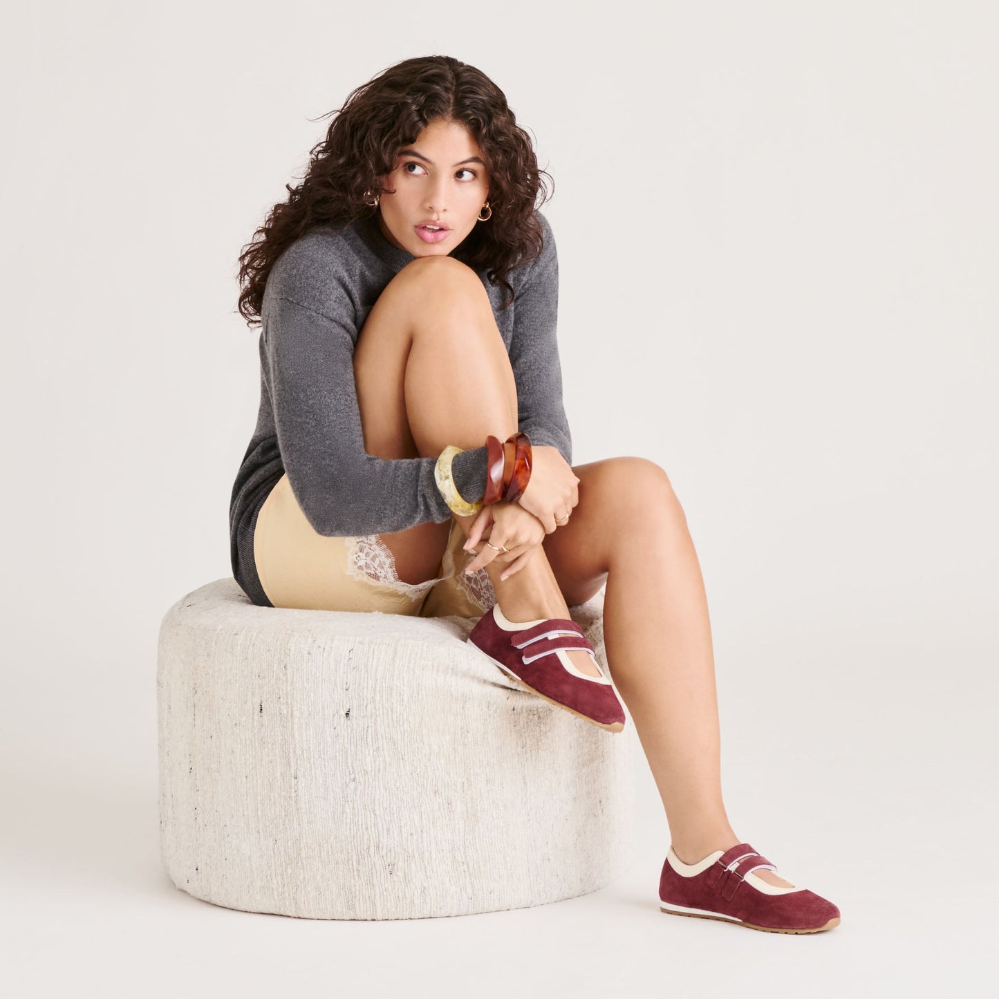 Swan Burgundy Suede Sneakers