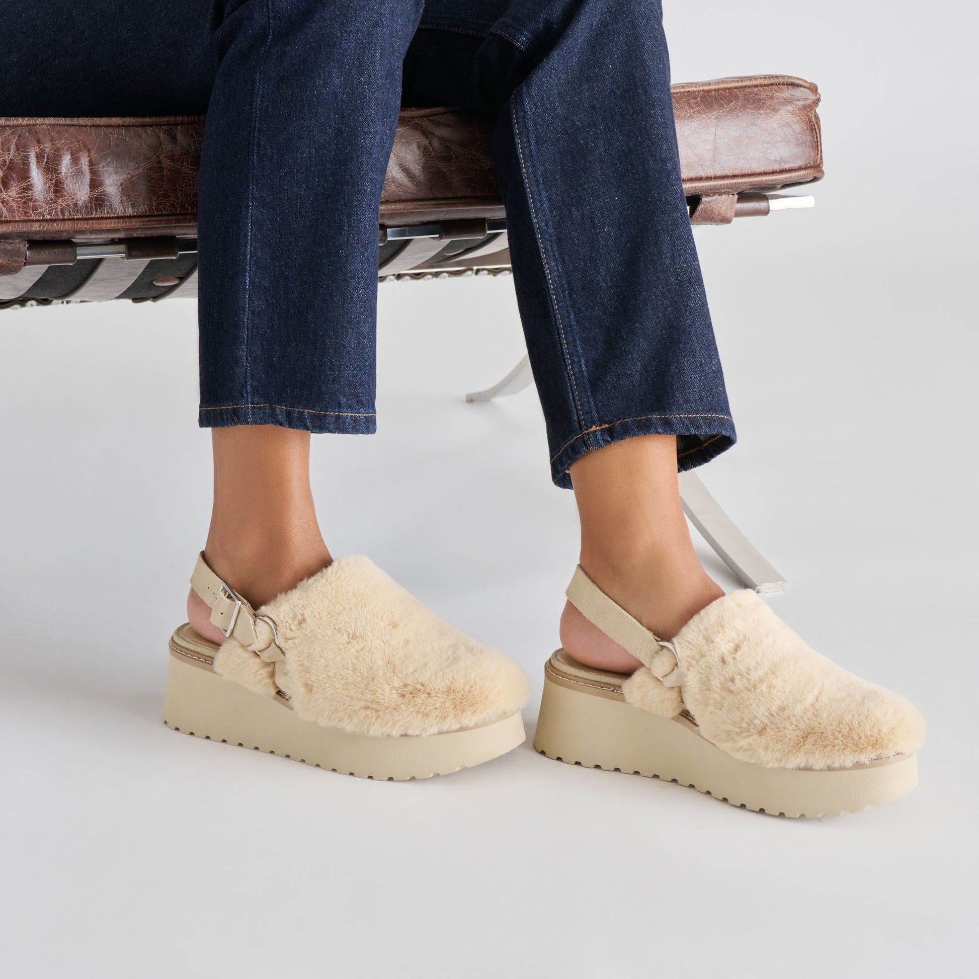 Lansy Natural Plush Flats