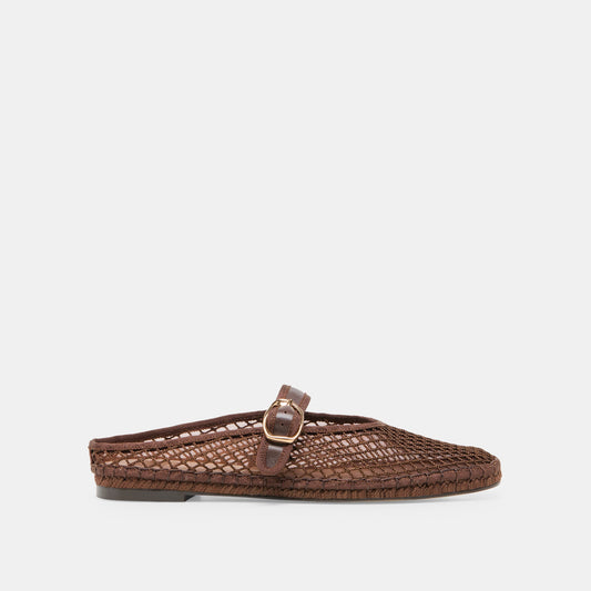 Milie Chocolate Woven Mesh Flats