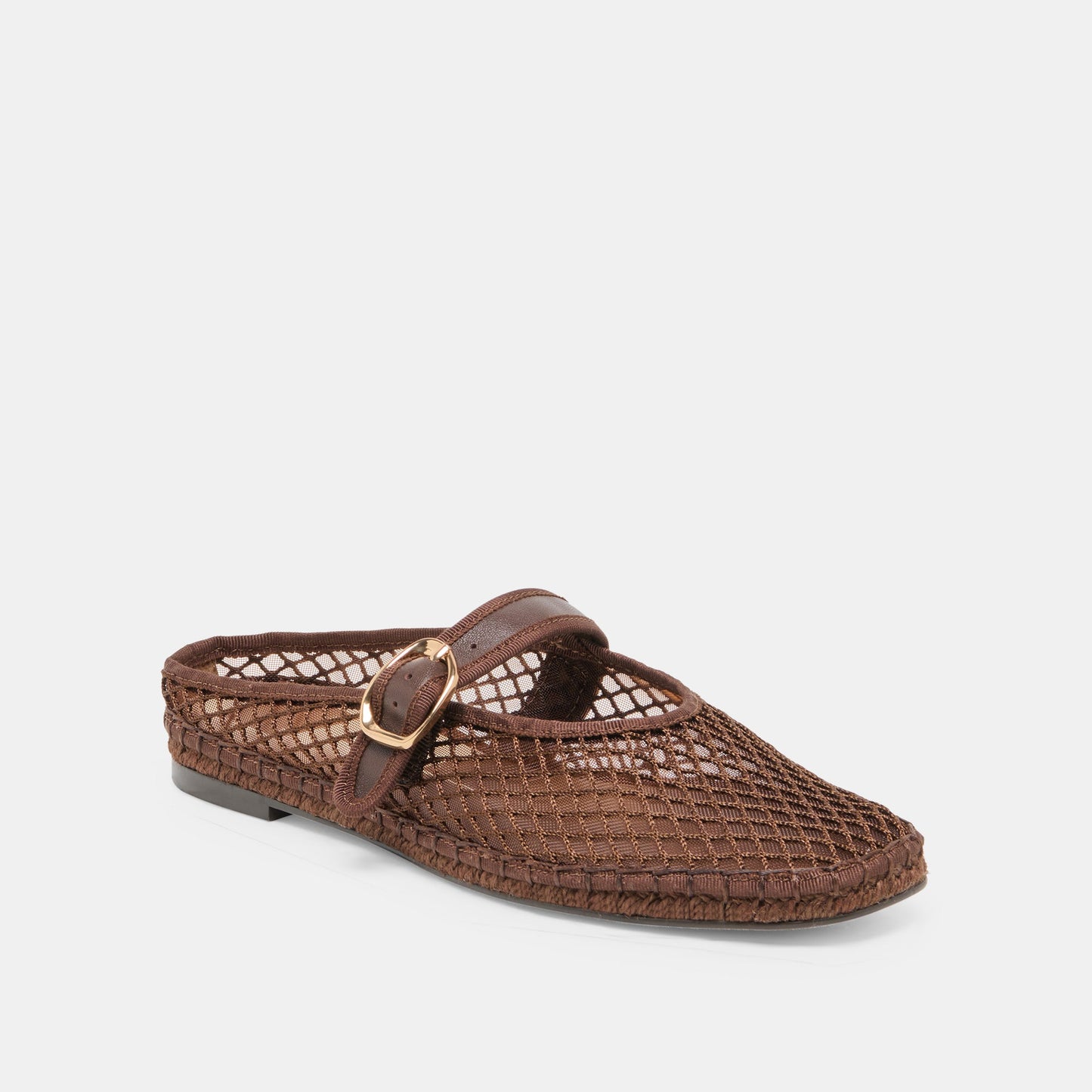 Milie Chocolate Woven Mesh Flats