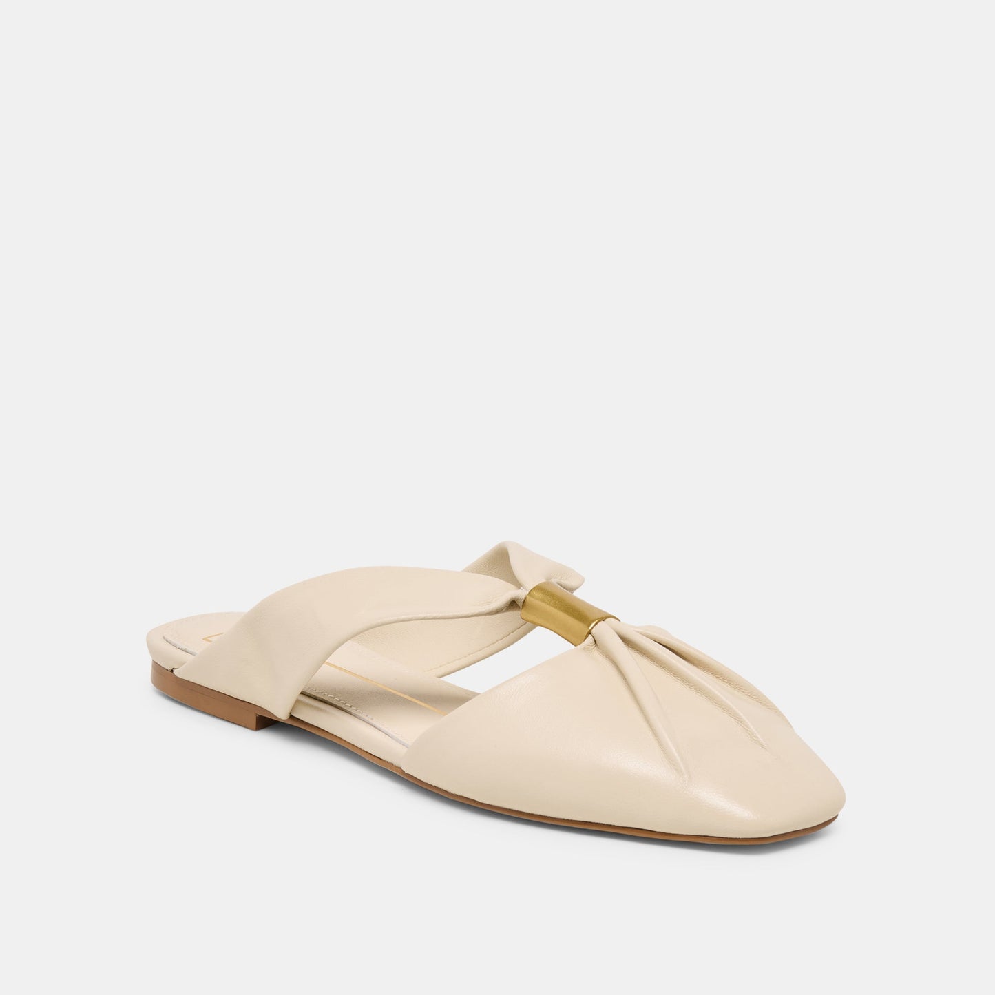 Franey White Leather Flats