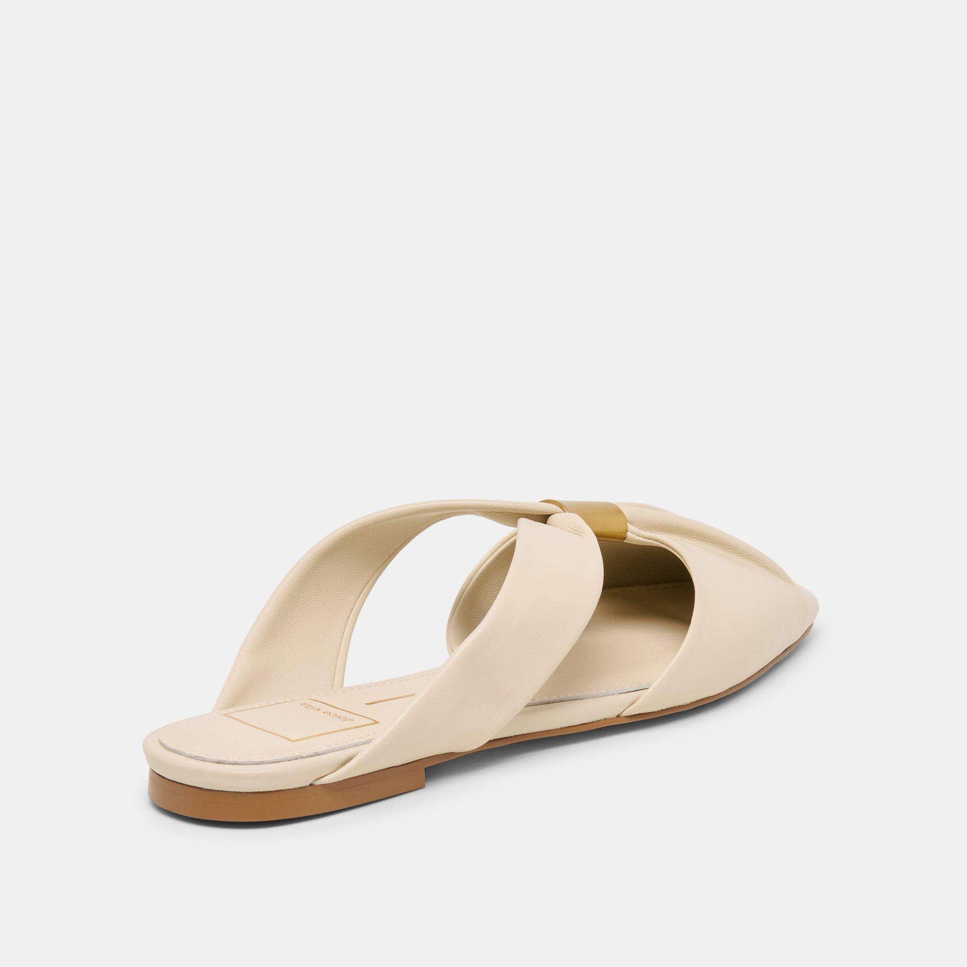 Franey White Leather Flats
