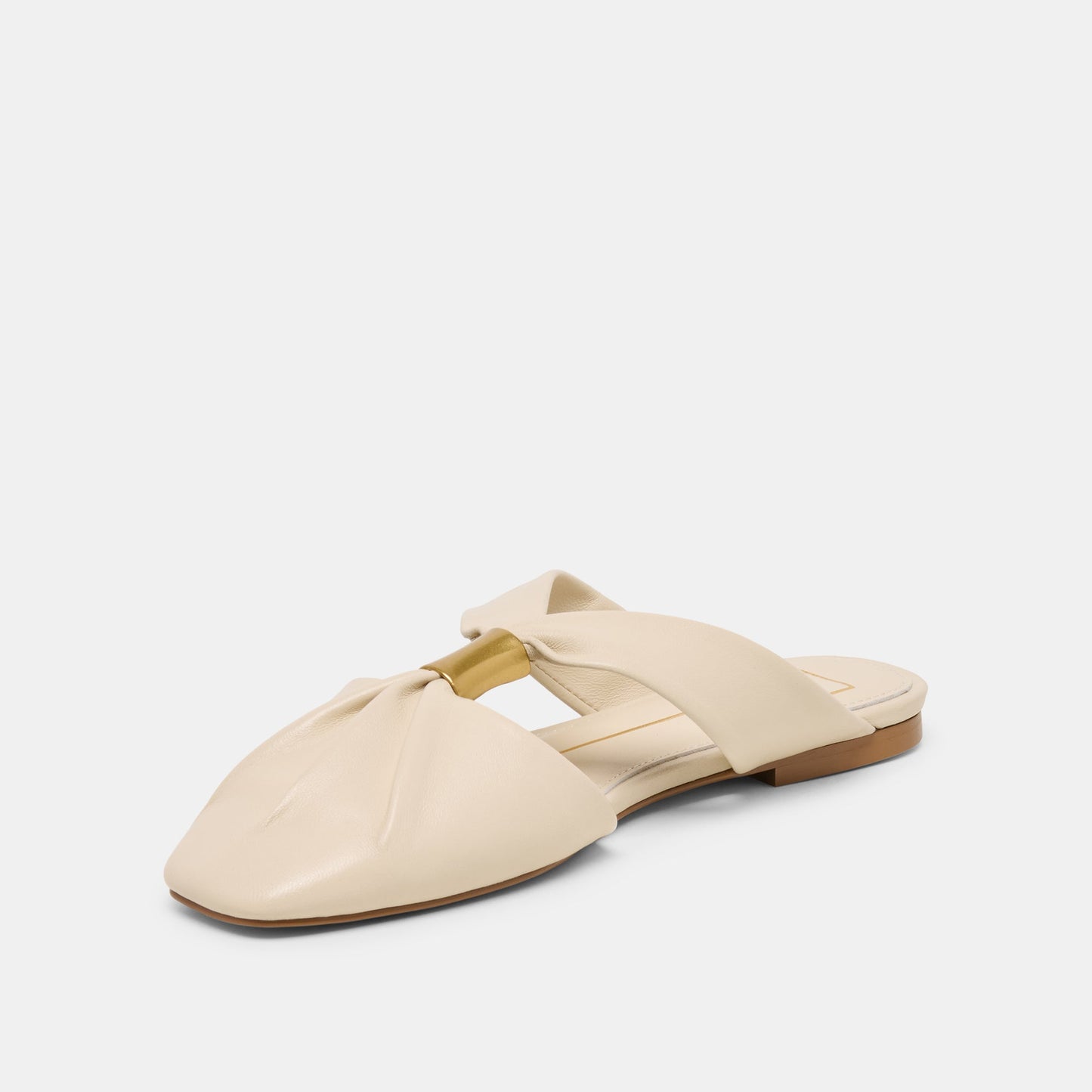 Franey White Leather Flats