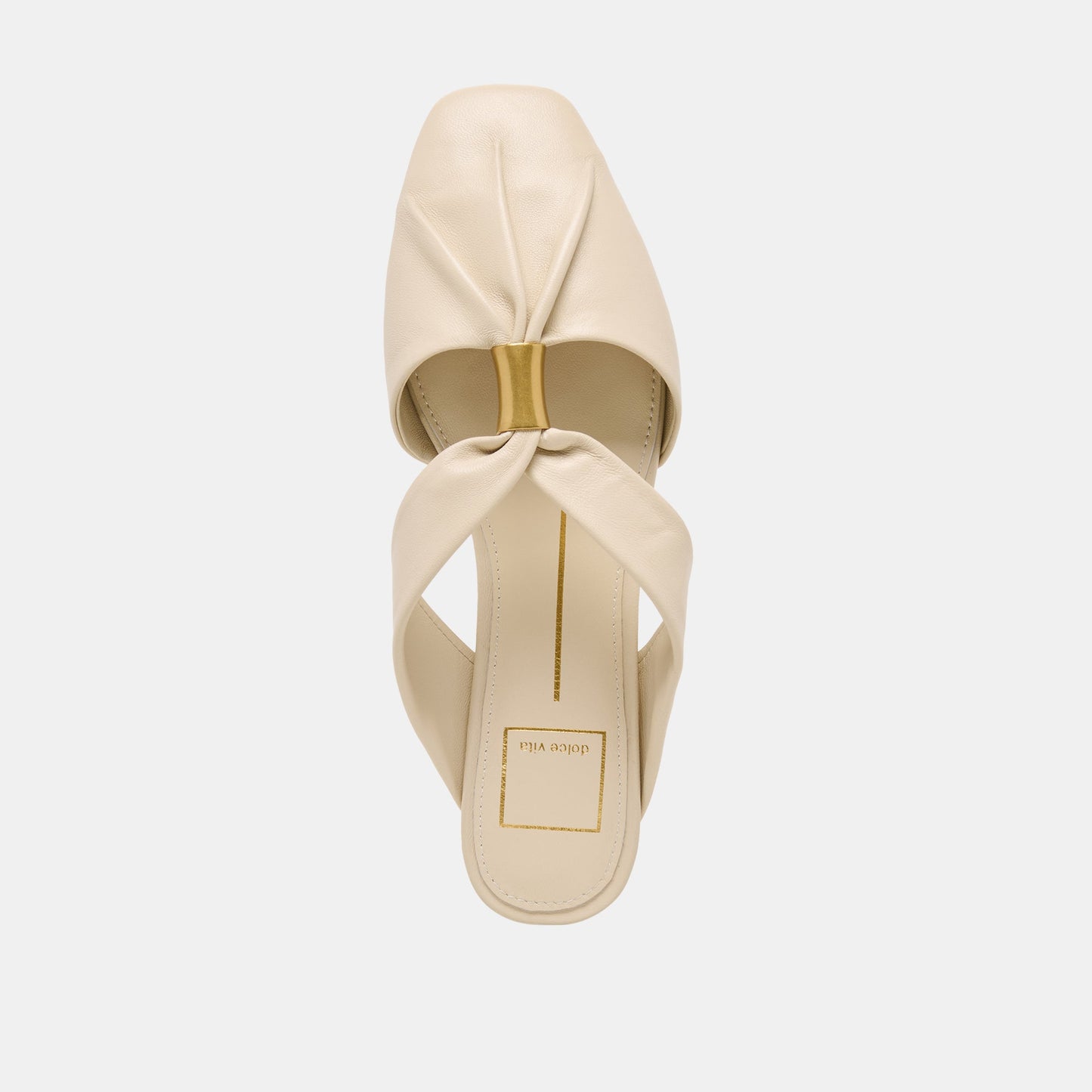 Franey White Leather Flats