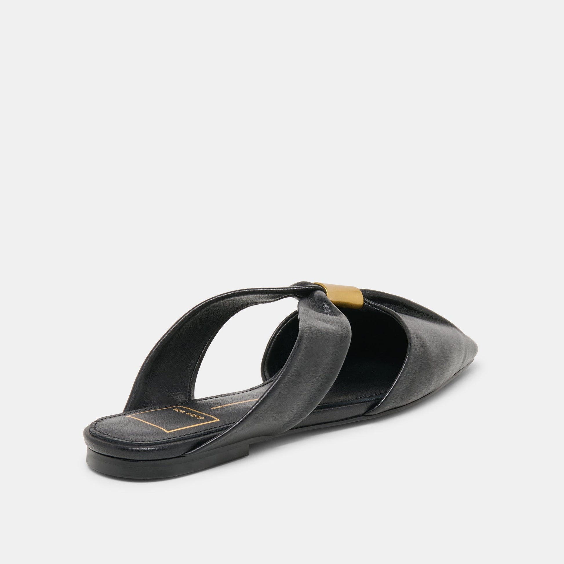 Franey Black Leather Flats