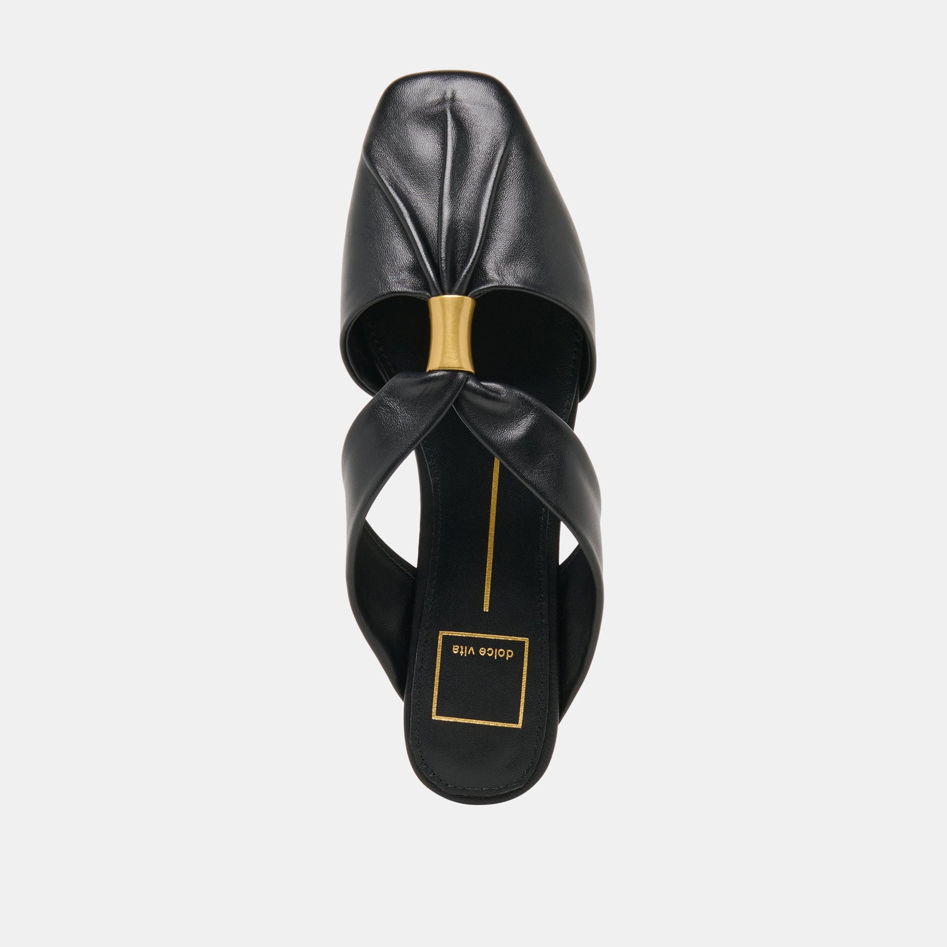 Franey Black Leather Flats