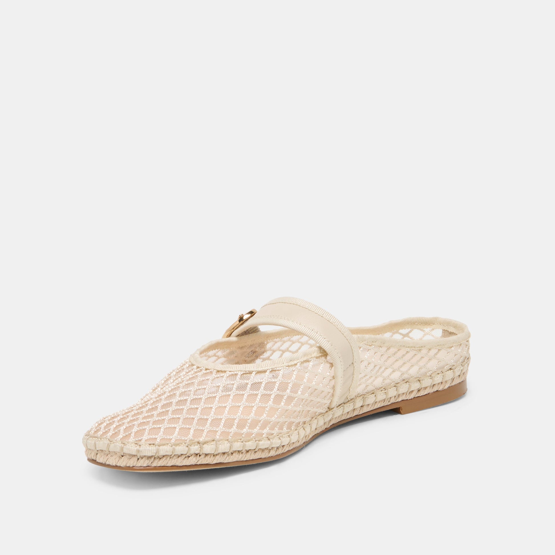 Milie Ecru Woven Mesh Flats