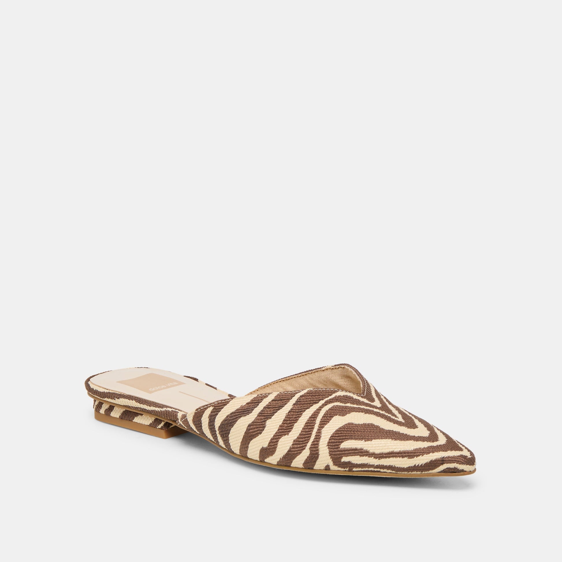 Elm Beige Zebra Raffia Flats
