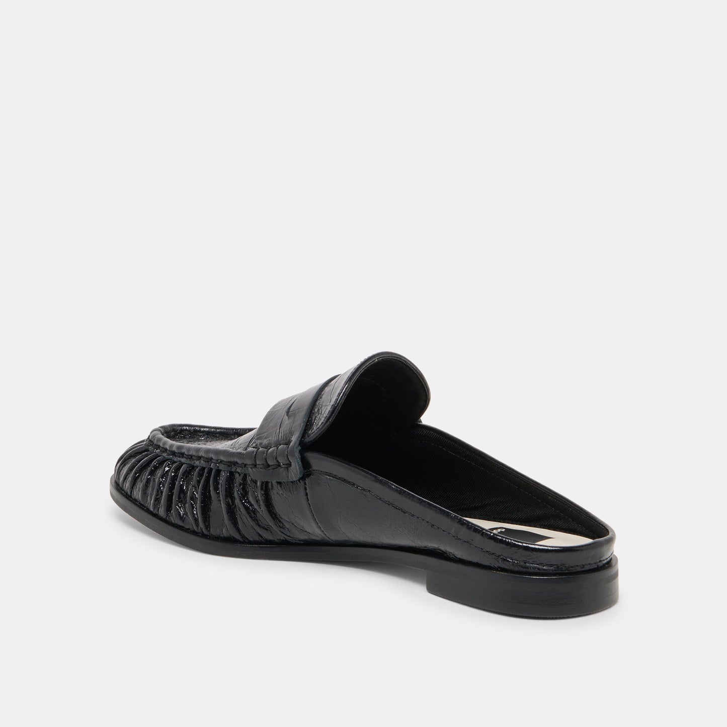 BETZY Midnight Crinkle Patent Closed-Toe Slip-On Loafers
