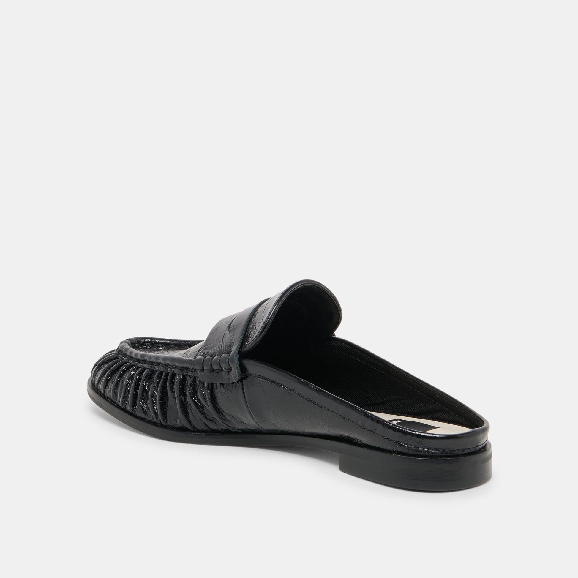 BETZY Midnight Crinkle Patent Closed-Toe Slip-On Loafers