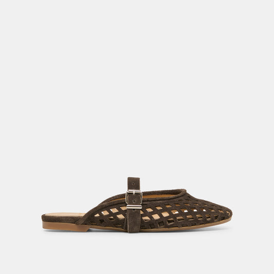 Mirian Dk Brown Suede Flats