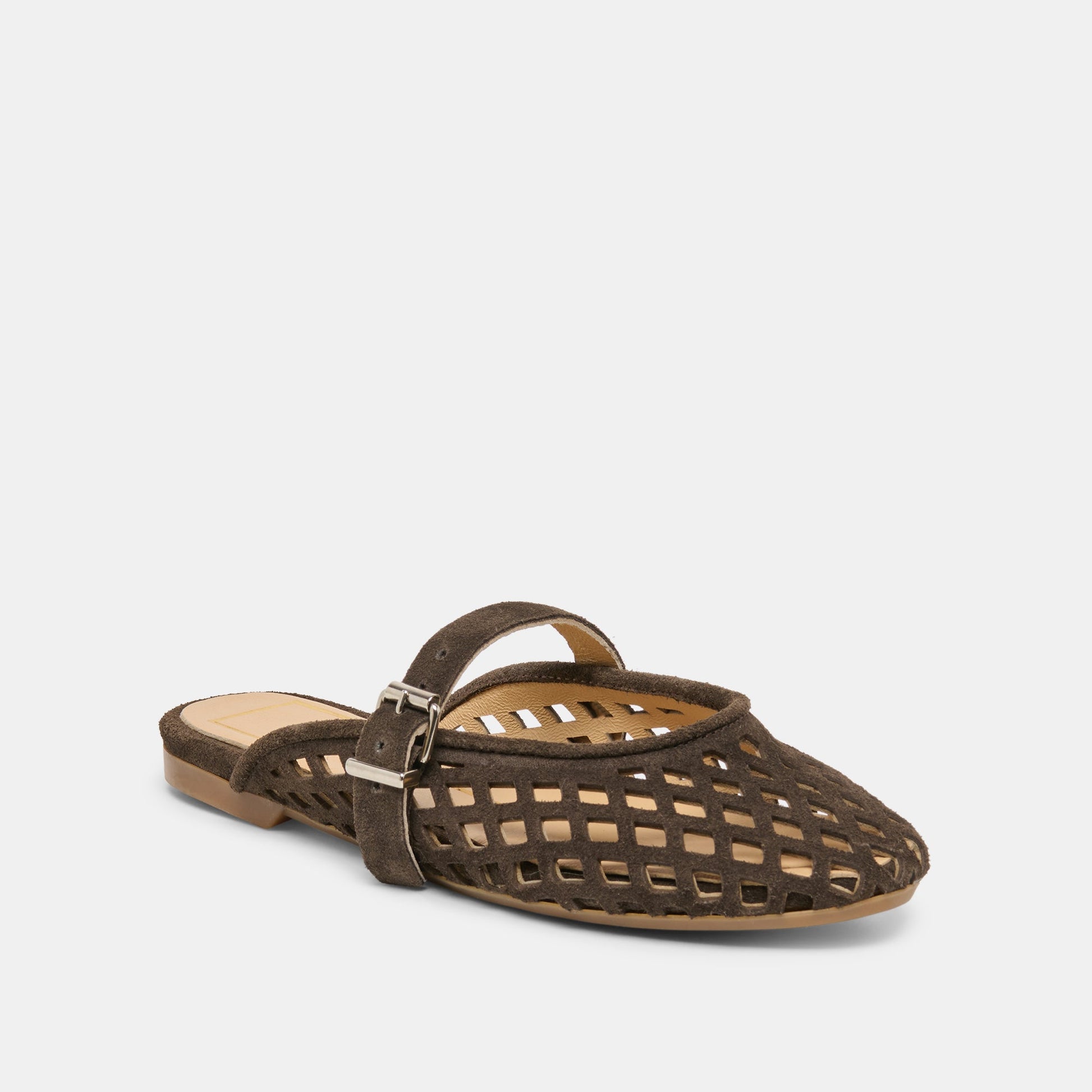 Mirian Dk Brown Suede Flats