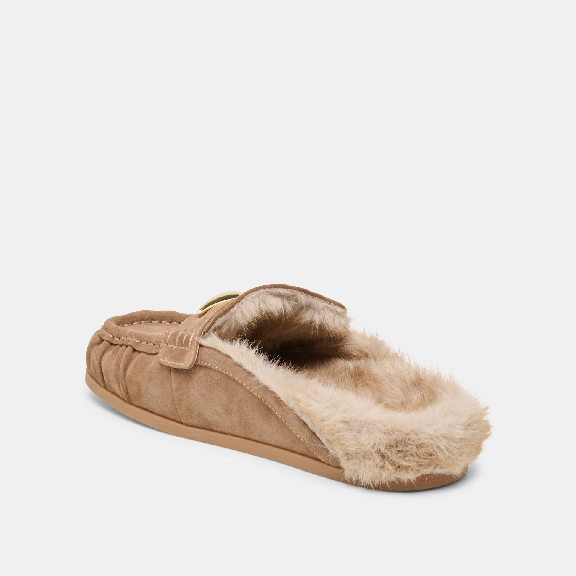 Jodero Plush Mushroom Suede Flats