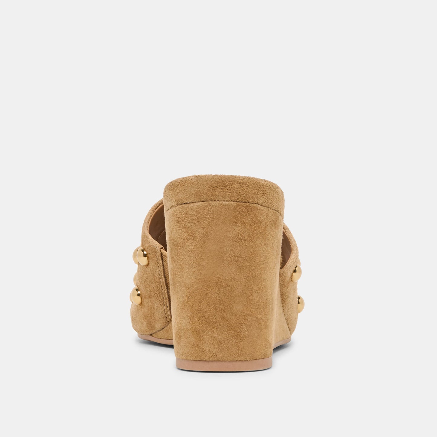 Holta Stud Lt Brown Suede Wedges