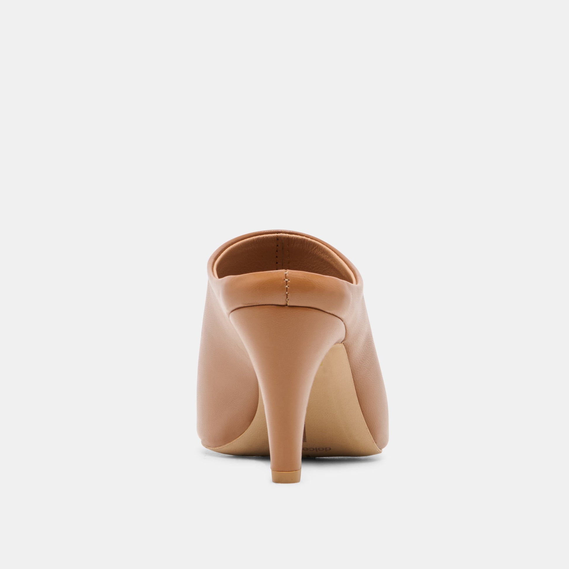 MERY Brown Leather Peep-Toe Heels