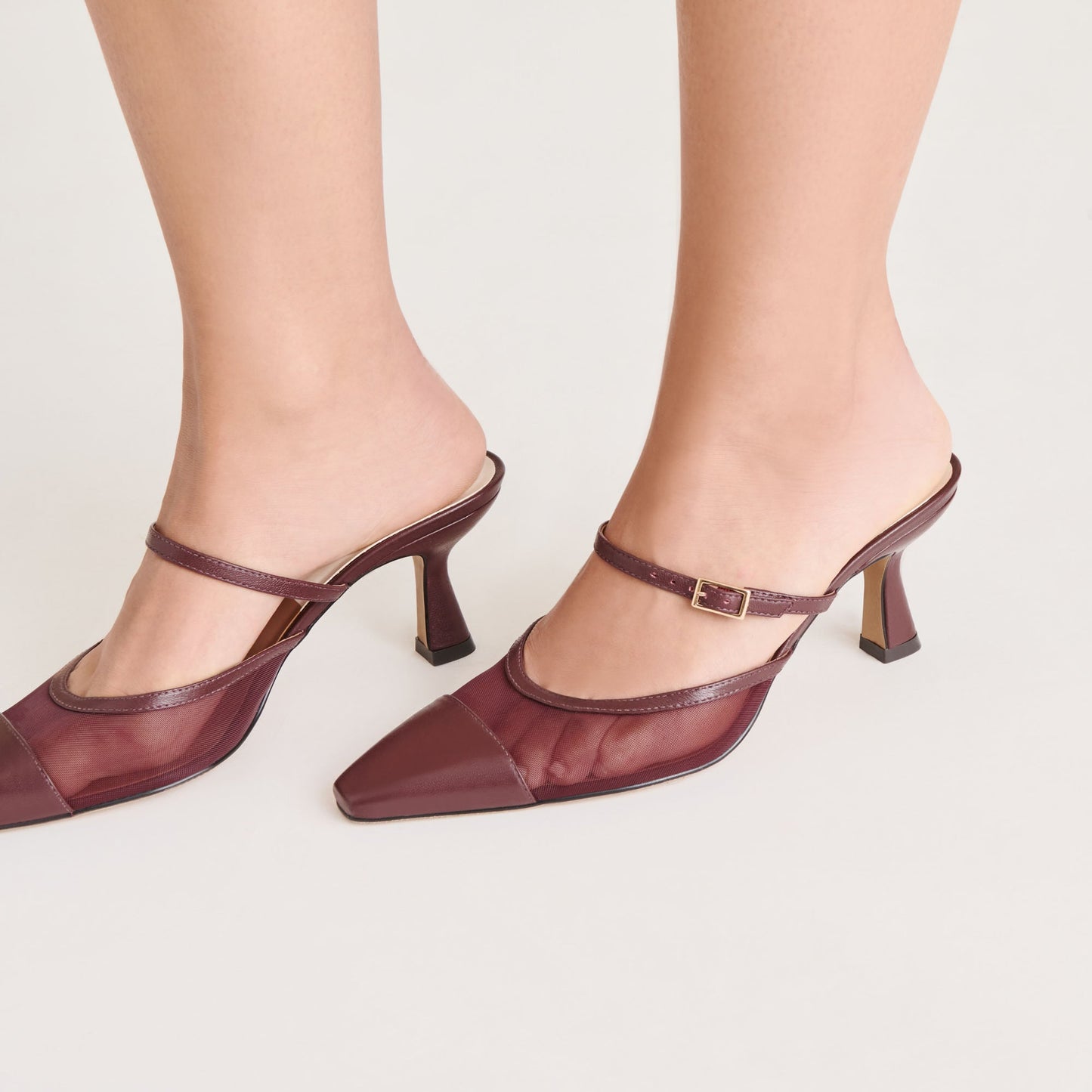 Loyd Burgundy Mesh Heels