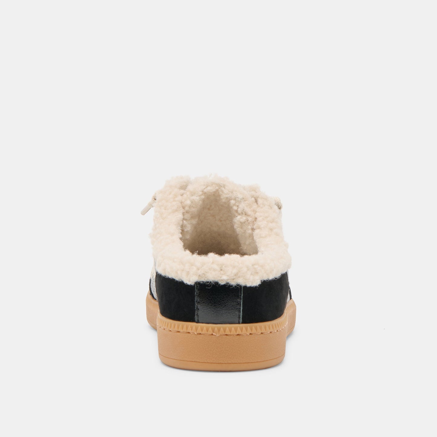 Notice Slide Plush Black Woven Leather Sneakers