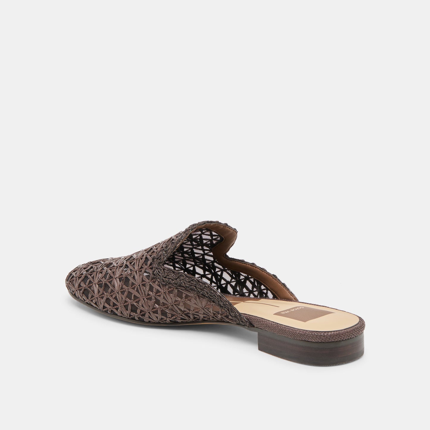 Kirt Chocolate Cross Hatch Raffia Flats