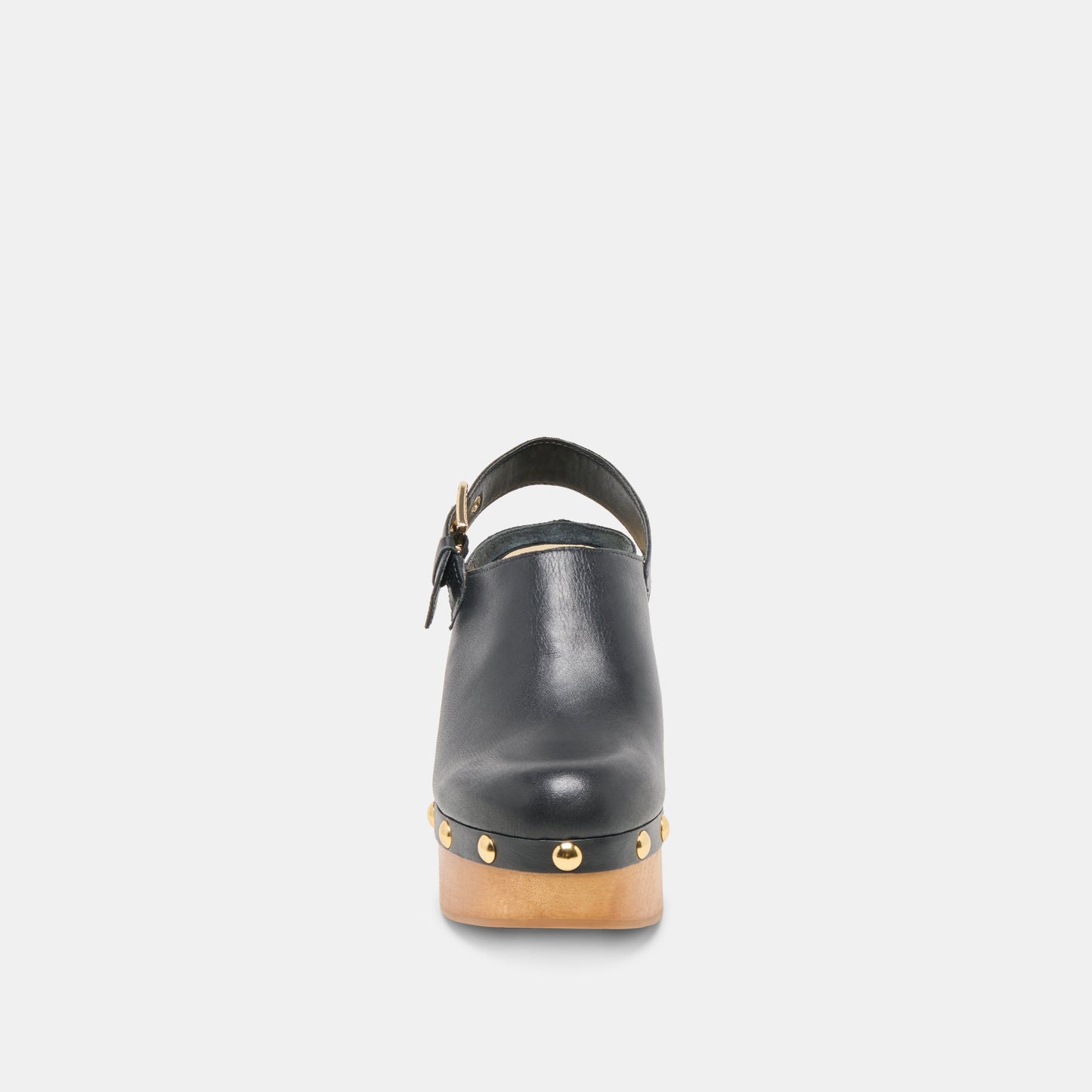 Adelan Black Leather Clogs