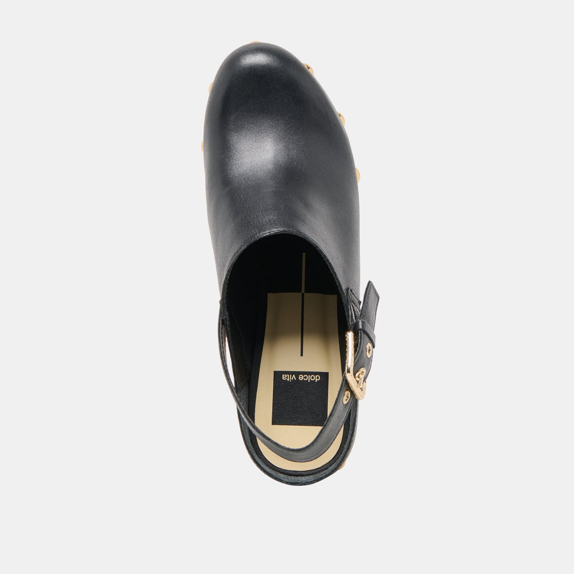 Adelan Black Leather Clogs