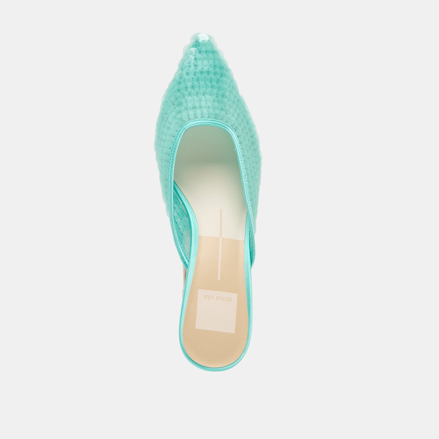 Cleo Sequin Aqua Sequin Heels