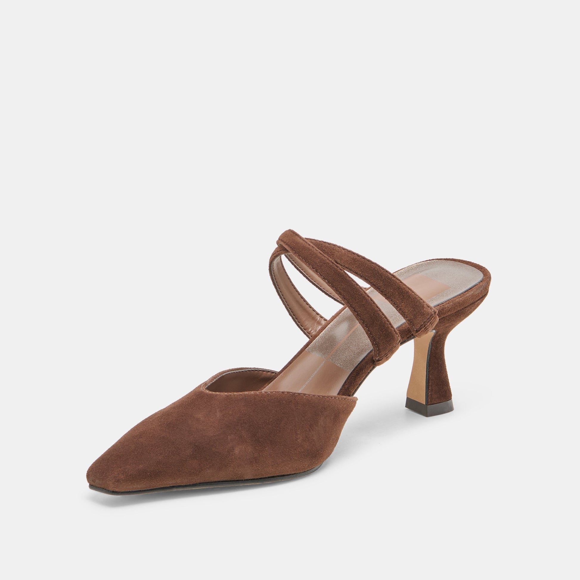 Linore Dk Brown Suede Heels