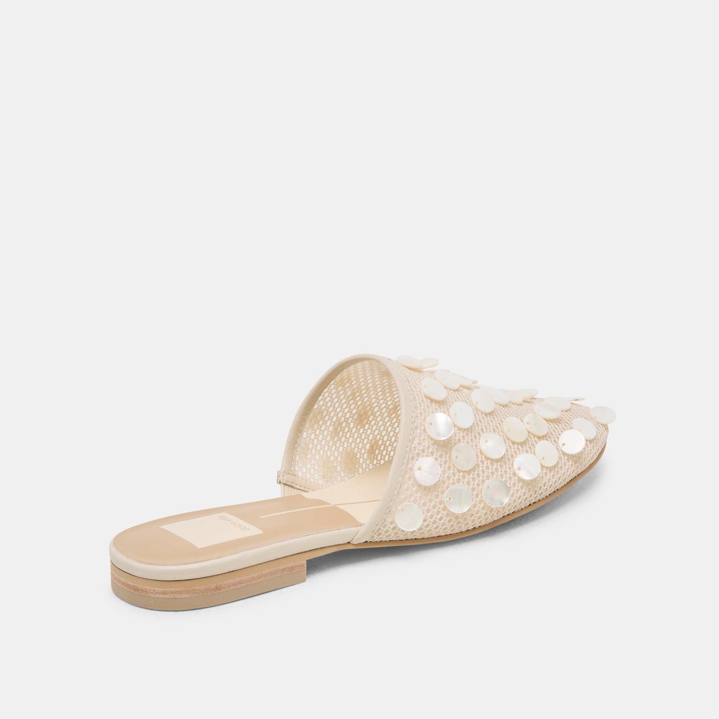 Rova Bead Ivory Disc Mesh Flats