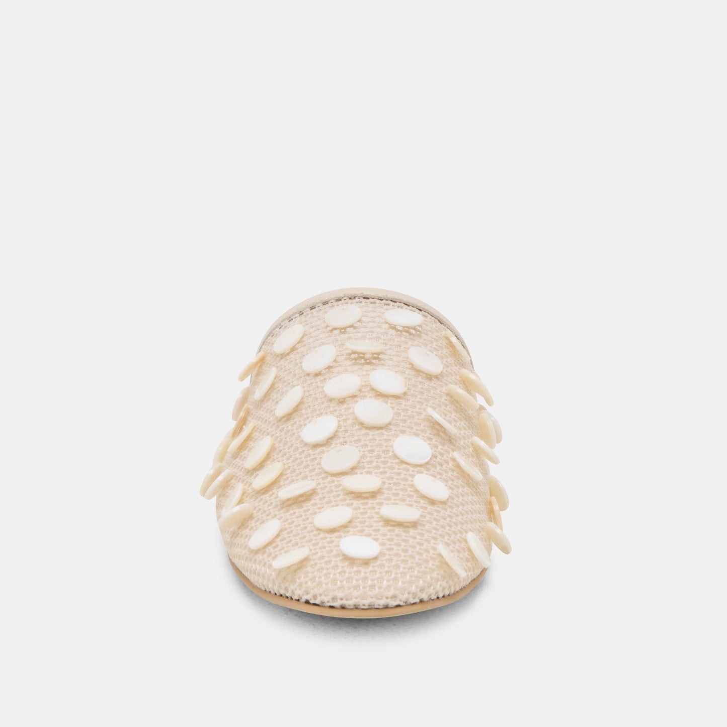 Rova Bead Ivory Disc Mesh Flats