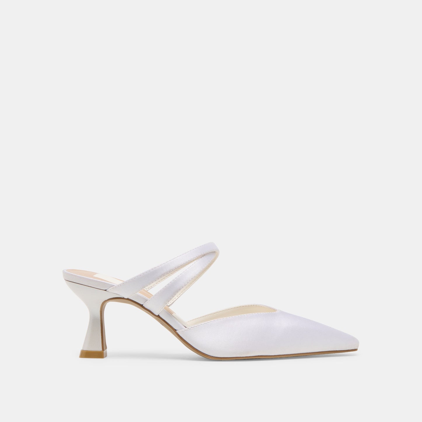 Linore True White Satin Heels