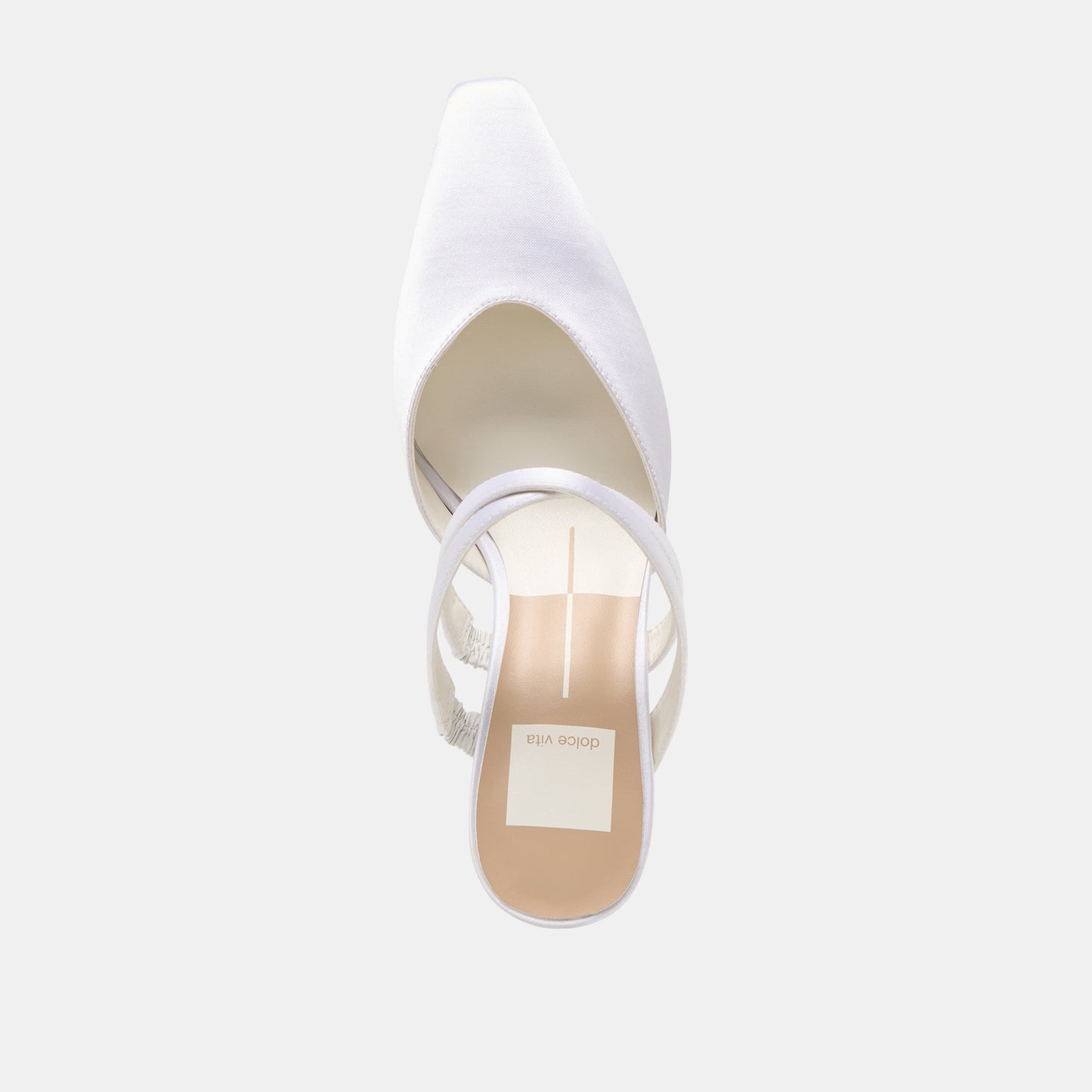 Linore True White Satin Heels