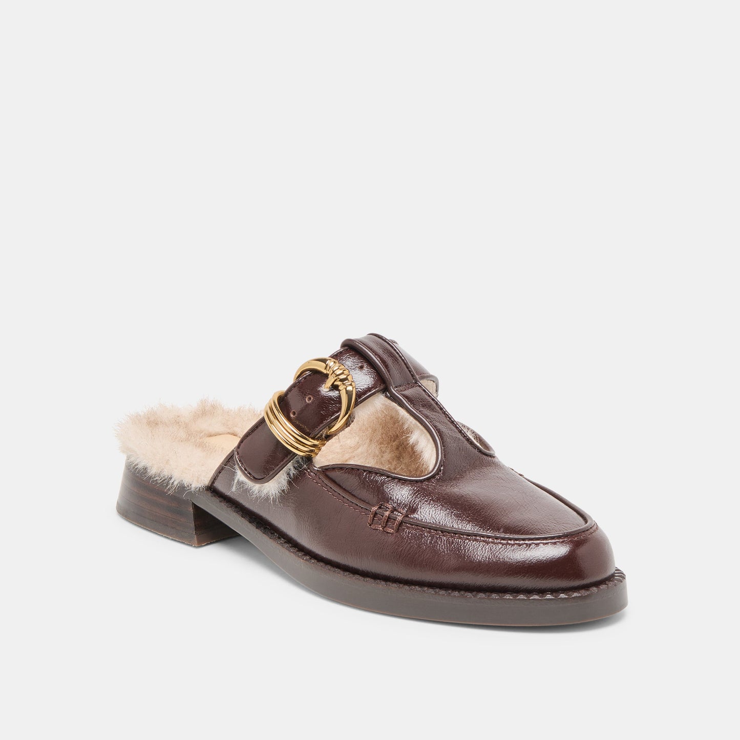 Harlah Plush Chocolate Leather Flats