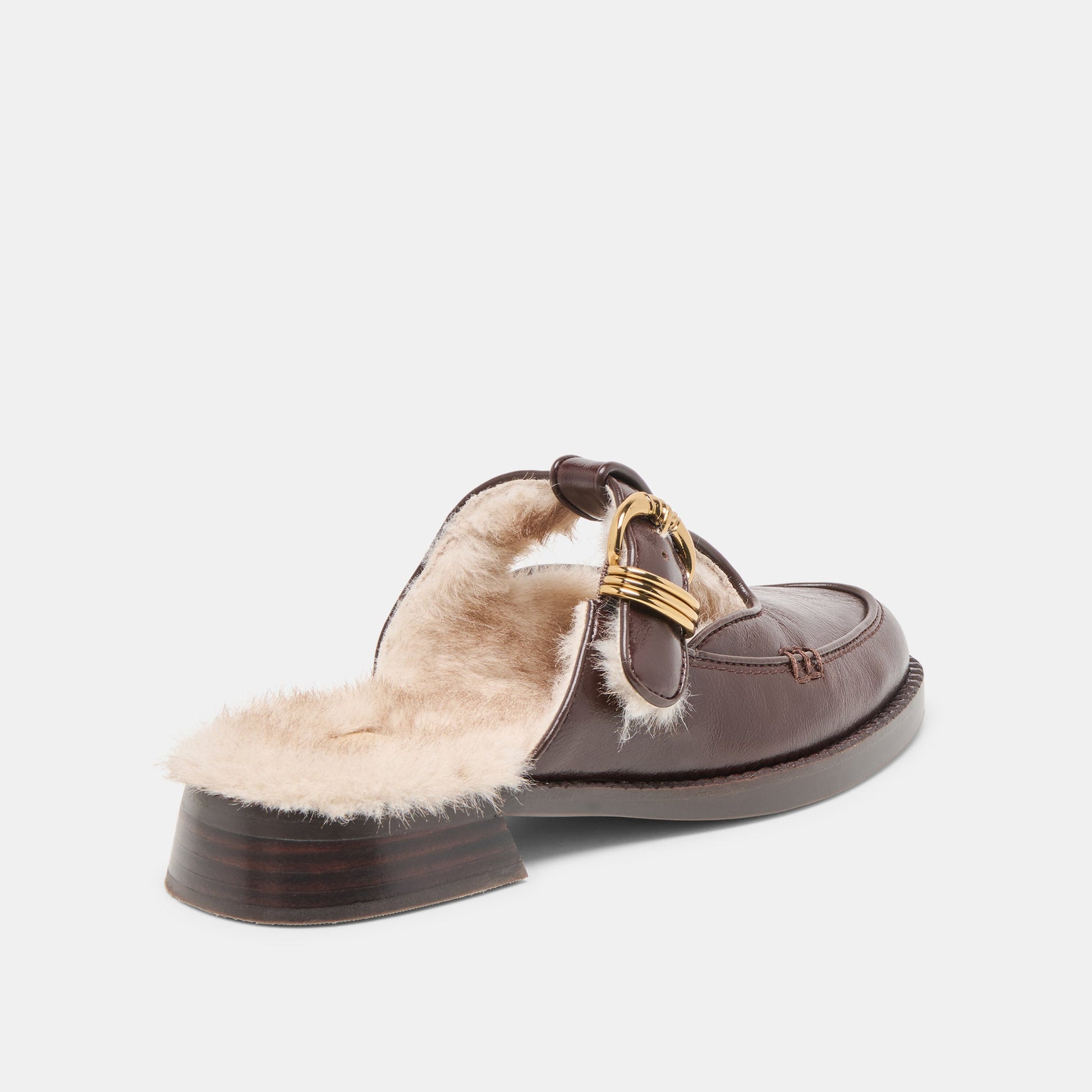 Harlah Plush Chocolate Leather Flats