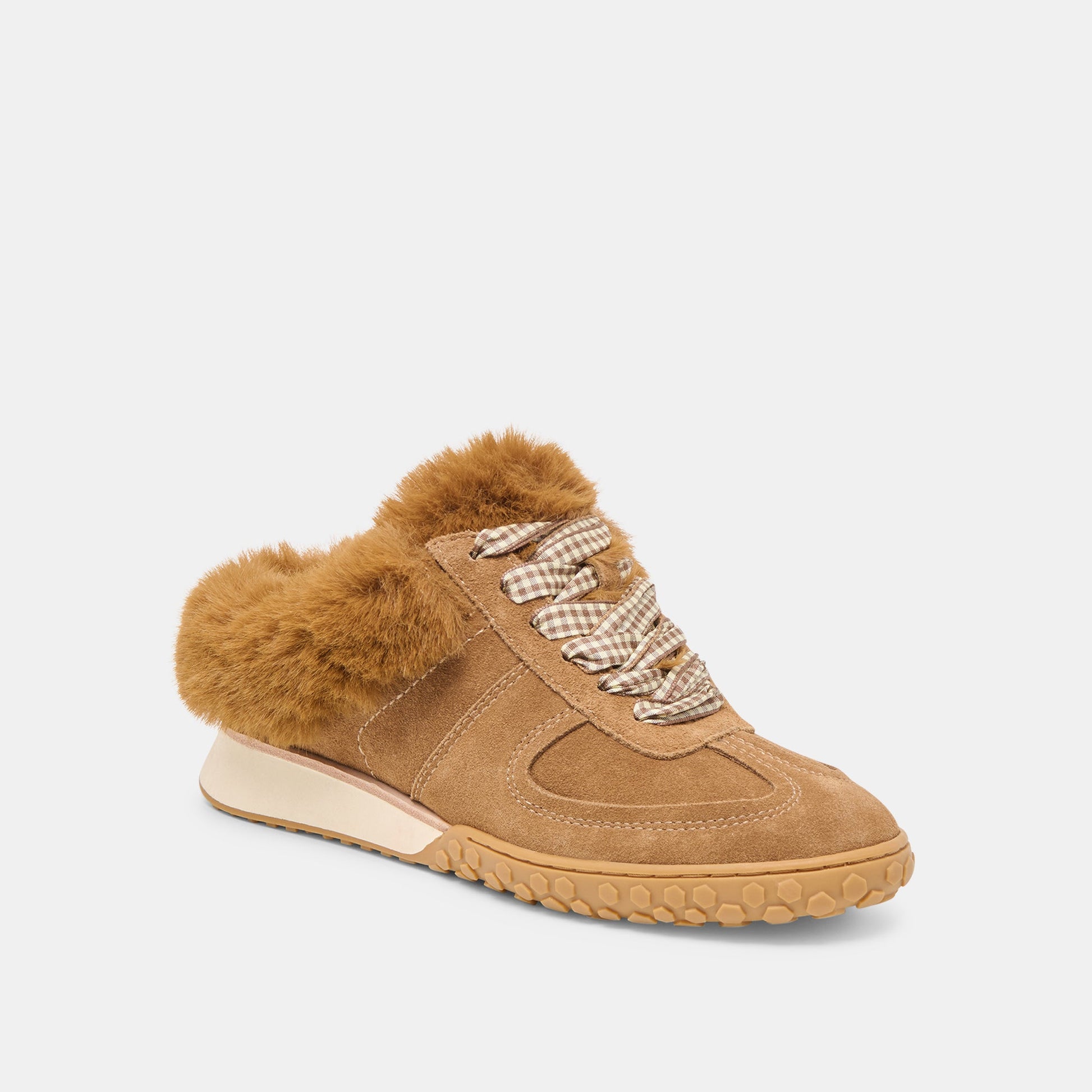 Izzey Plush Lt Brown Suede Sneakers