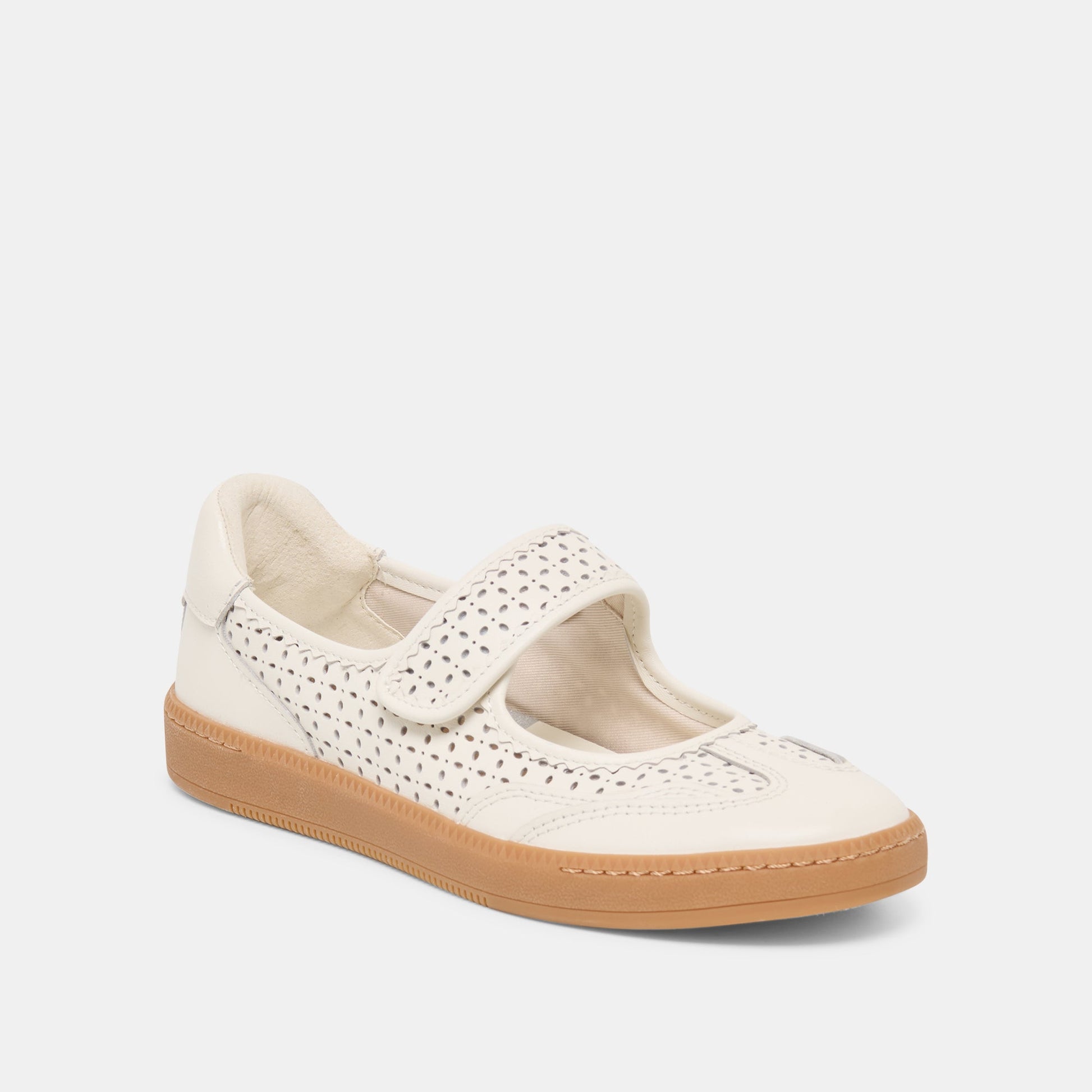 Nanet White Perforated Leather Sneakers