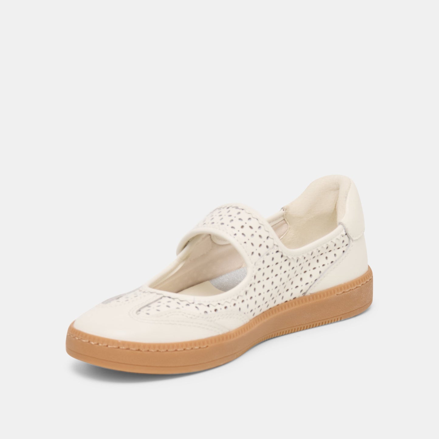 Nanet White Perforated Leather Sneakers