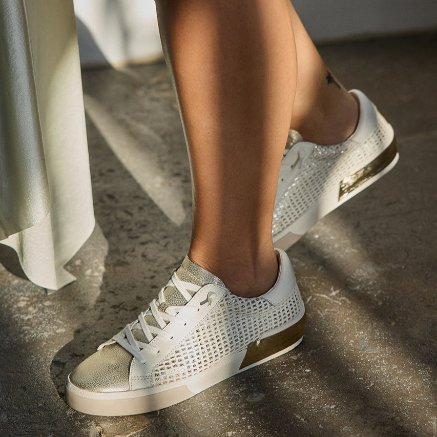ZINA SNEAKERS BONE GOLD WOVEN
 – Dolce Vita