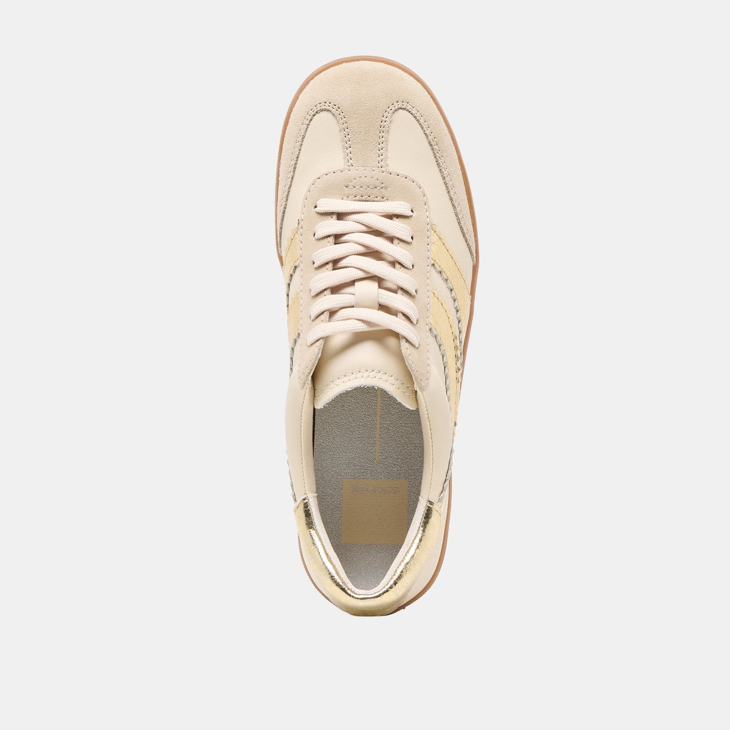 Merit White Gold Leather Sneakers