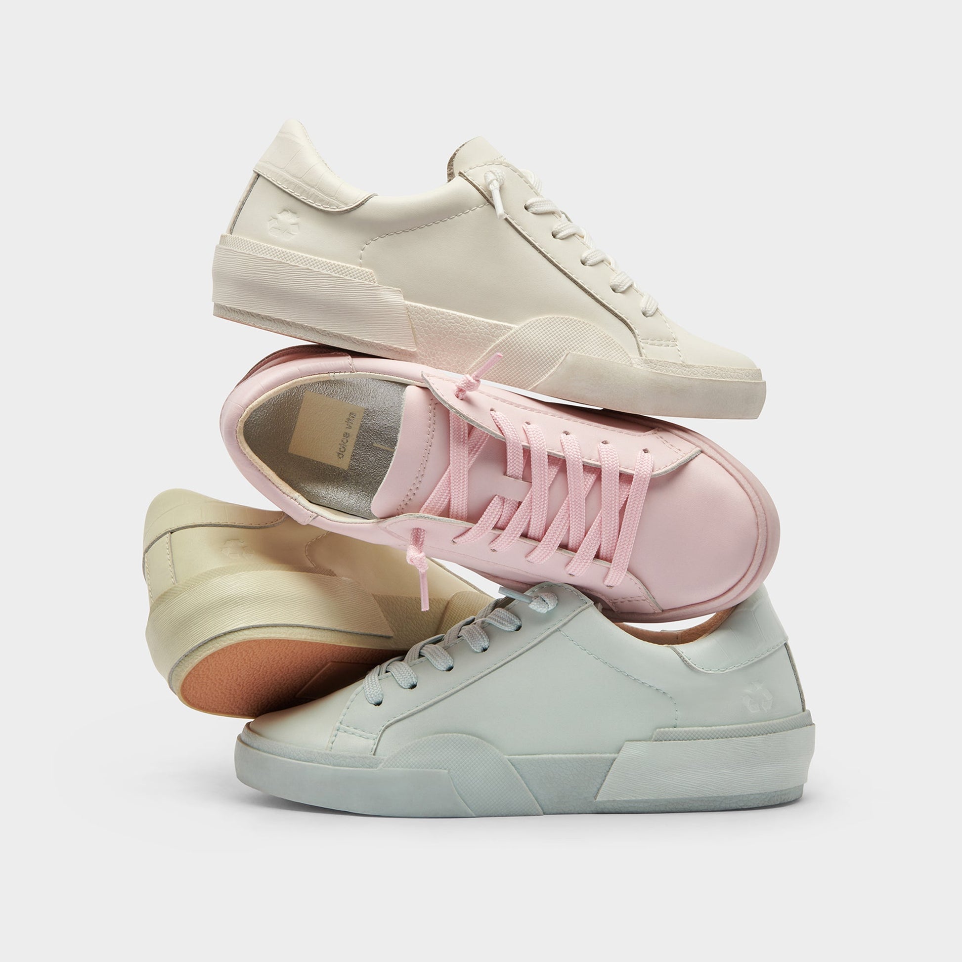 Zina 306 Sneakers White Recycled Leather | White Leather Sneakers
 – Dolce Vita