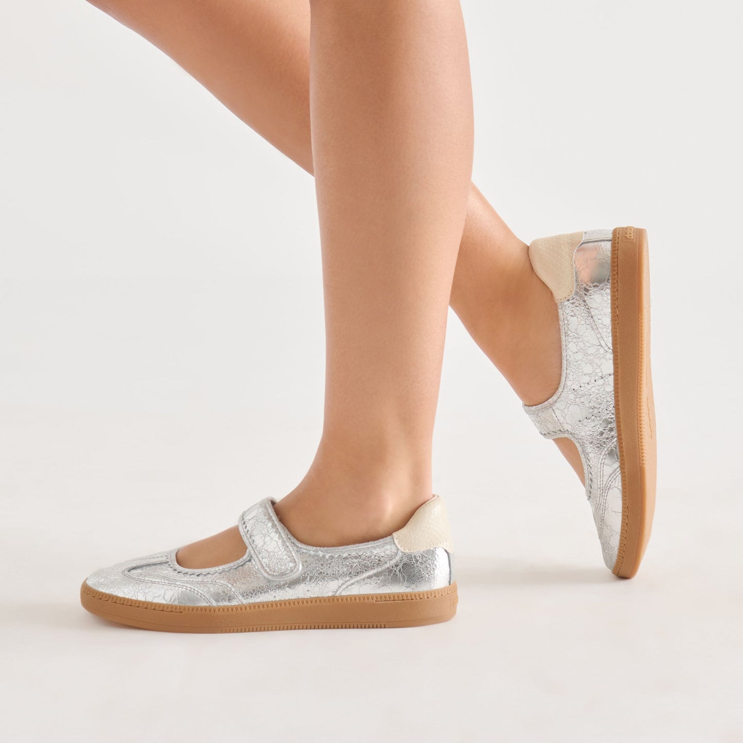 Nanet Silver Leather Sneakers