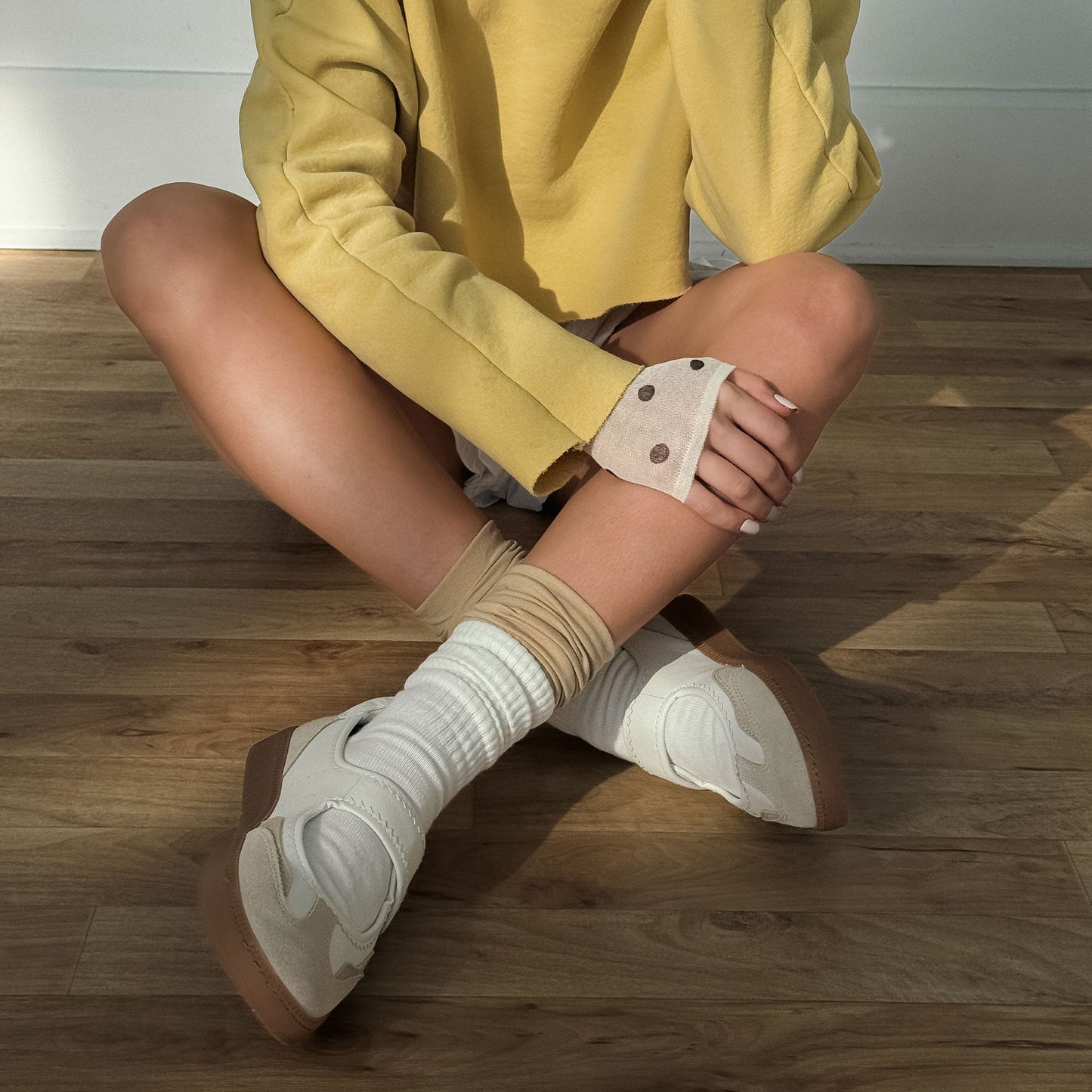 Nanet Ivory Multi Leather Sneakers
