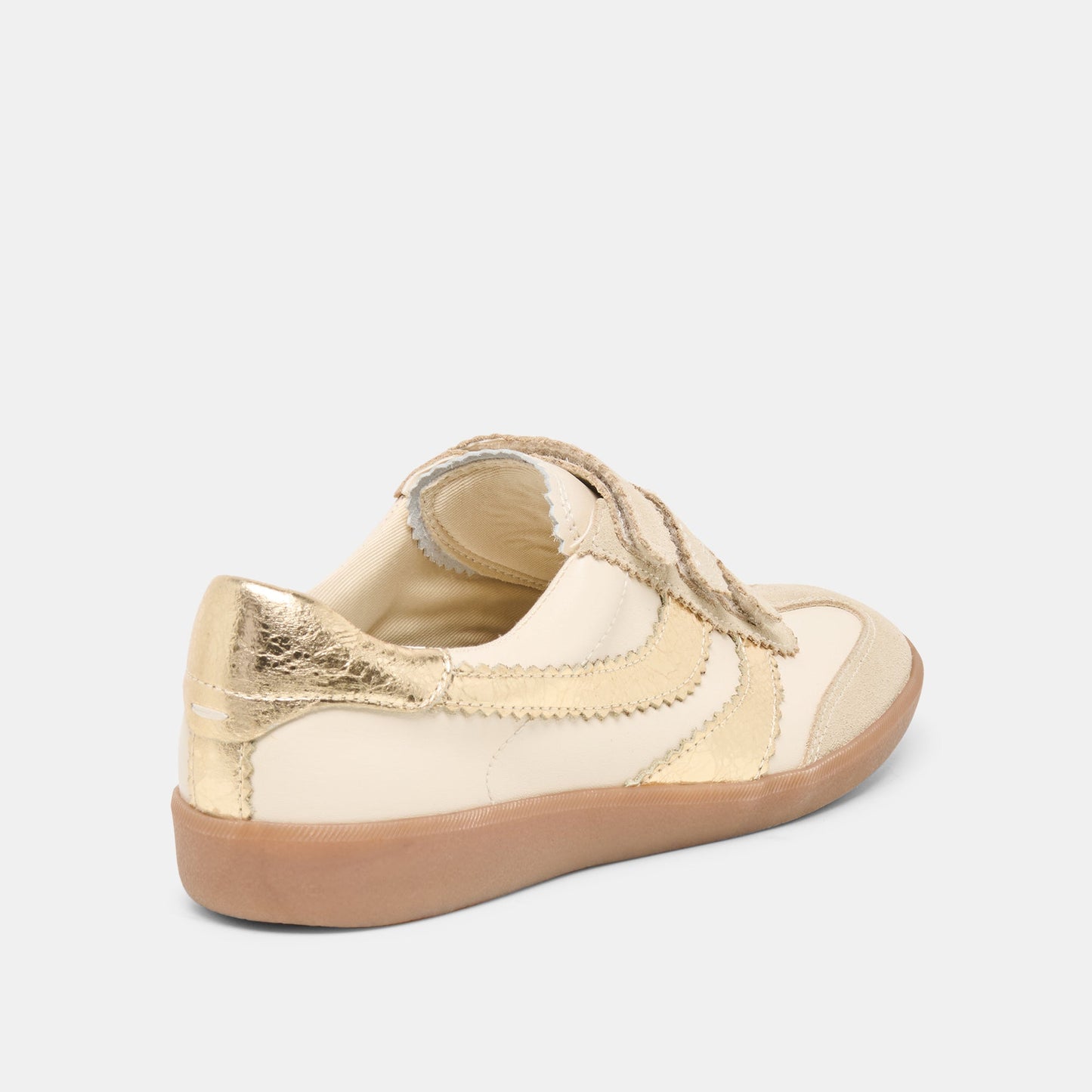 Merit Velcro White Gold Leather Sneakers