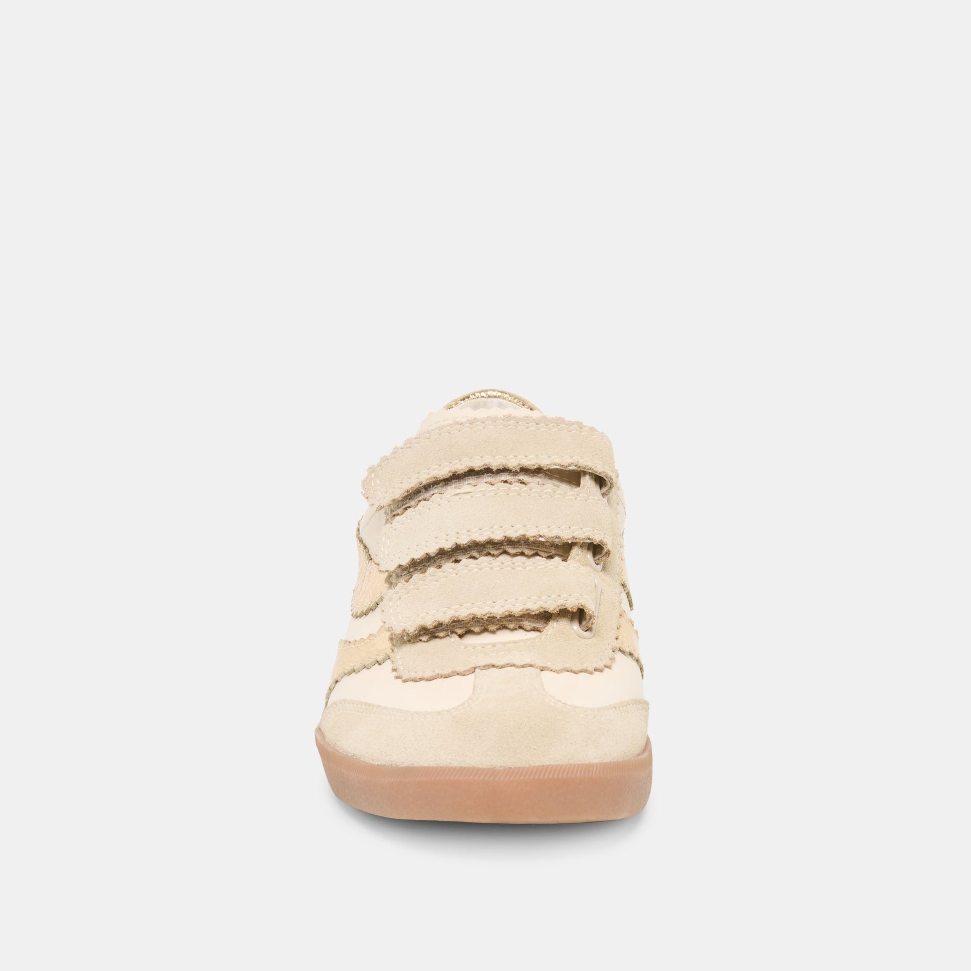 Merit Velcro White Gold Leather Sneakers