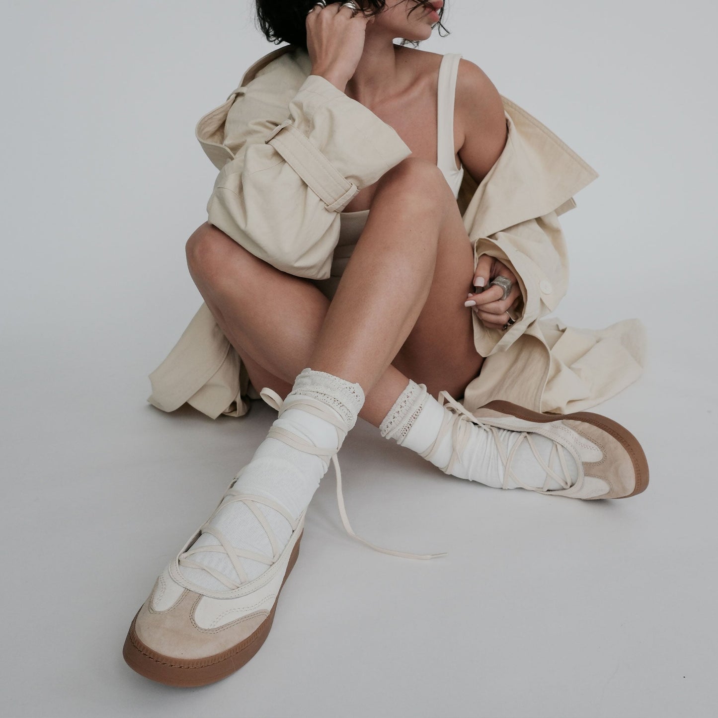 Nyomie Ivory Multi Leather Sneakers