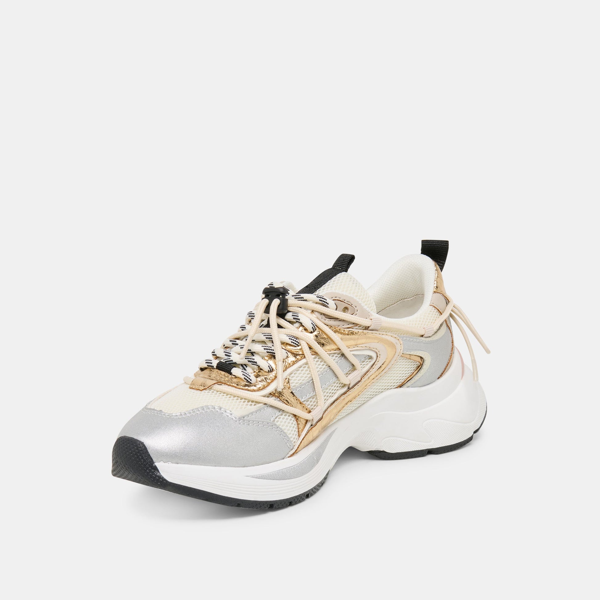 Selmar Silver Gold Leather Sneakers